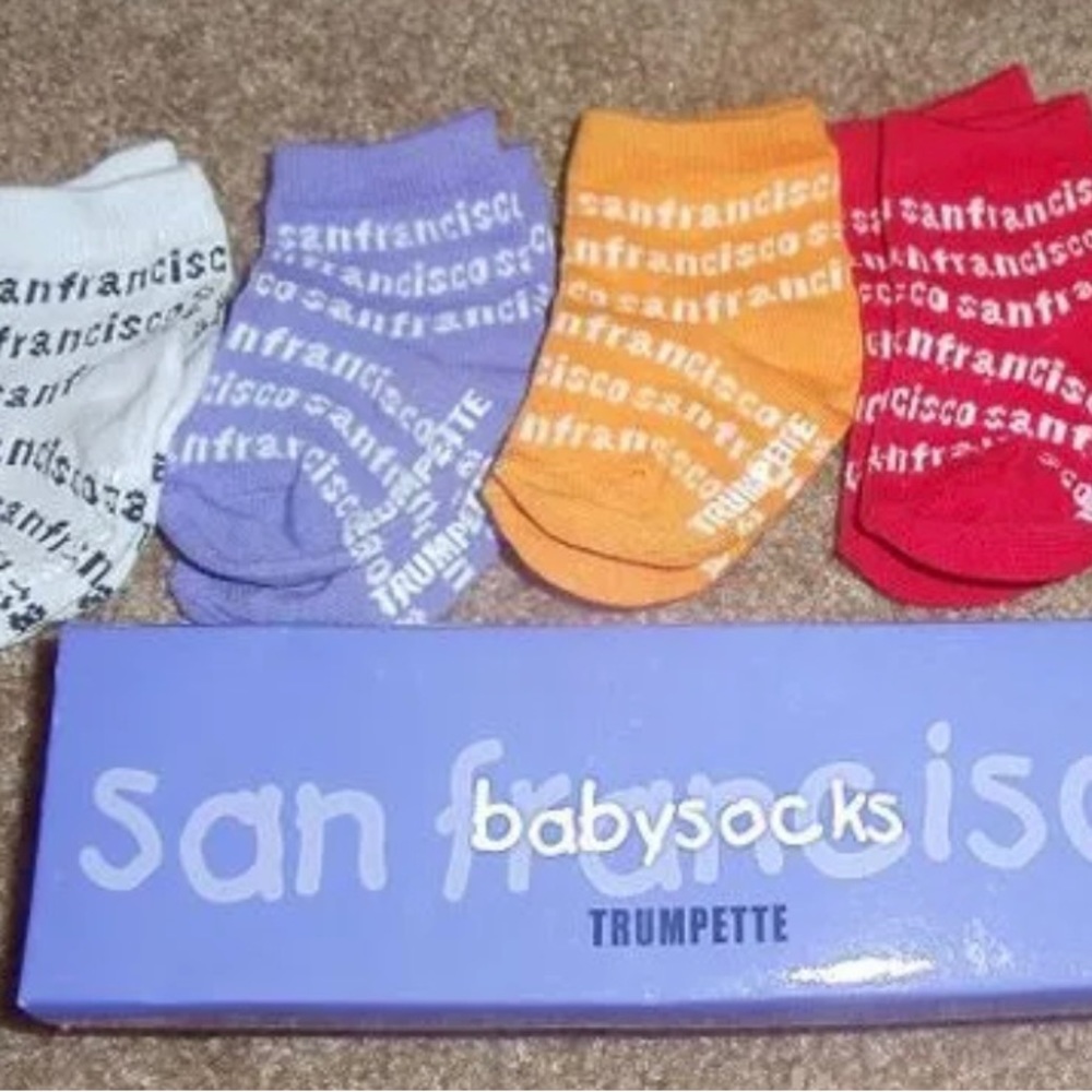 San Francisco Trumpette Socks Baby Set Of 6 Pair NIB 0-12 Months